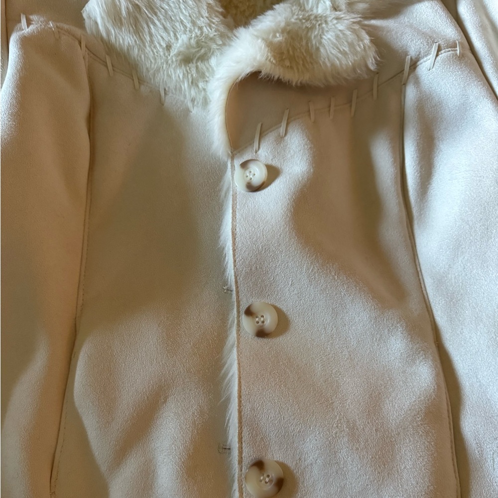 Coldwater Creek Suede And Fur Coat - Picture 3 of 5